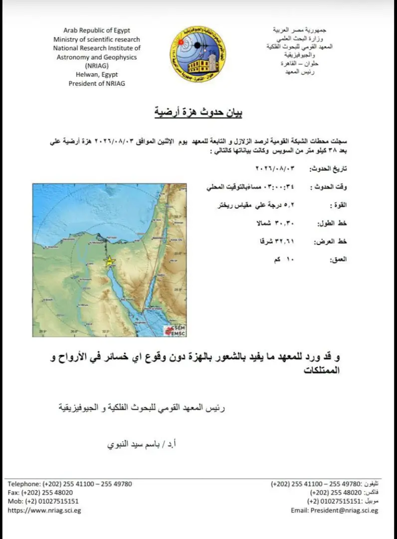 بعد الهزة الأرضية.. محافظ البحيرة ترفع درجة الاستعداد وتصدر توجيهات عاجلة - 1000050643