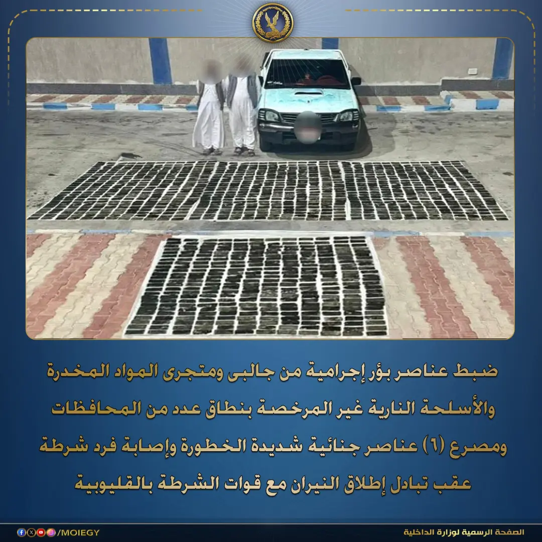 مصرع 6 عناصر جنائية شديدة الخطورة.. شكلوا بؤرة إجرامية بعدد من المحافظات