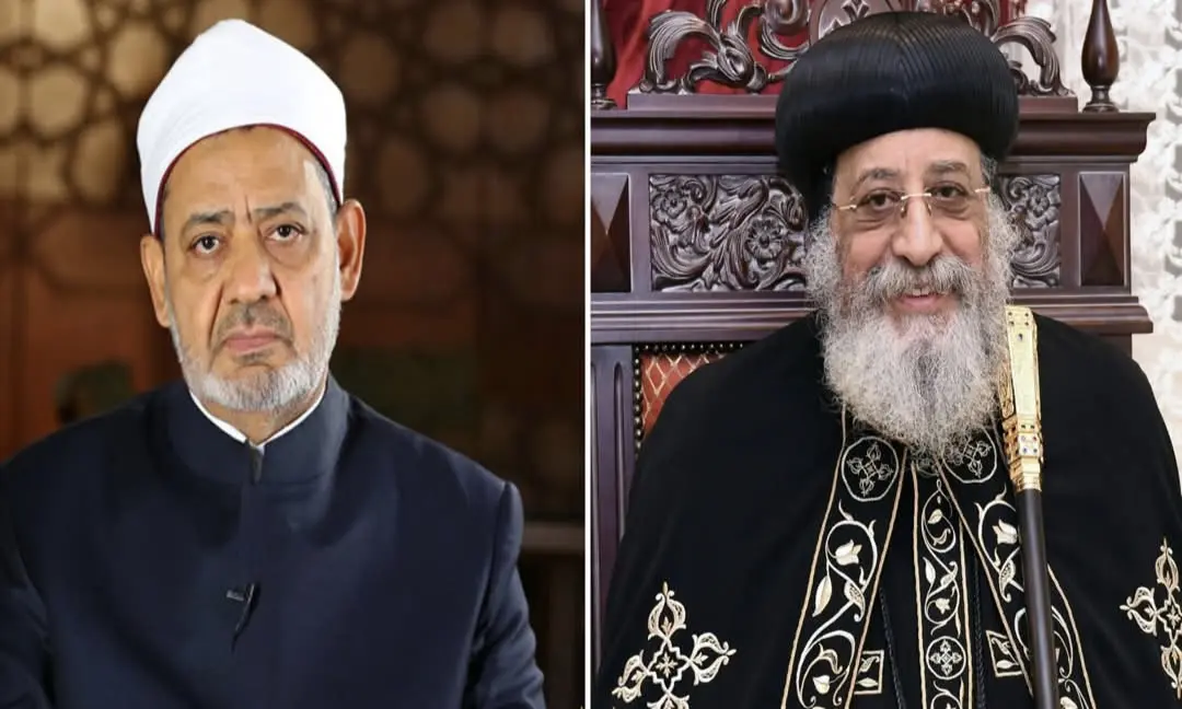 البابا تواضروس يطمئن على صحة الإمام الأكبر شيخ الأزهر