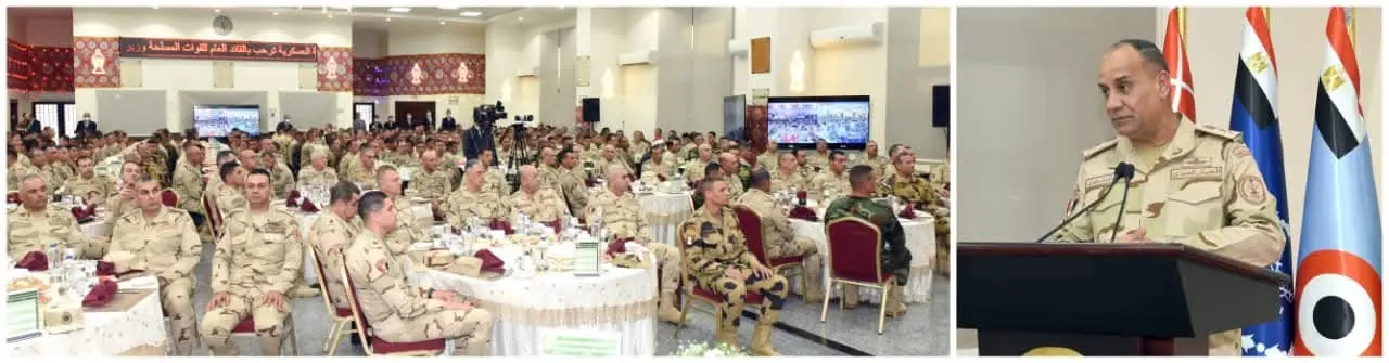 وزير الدفاع  يتفقد الجاهزية القتالية للمنطقة المركزية العسكرية ويشارك المقاتلين وجبة الإفطار - 1000261908