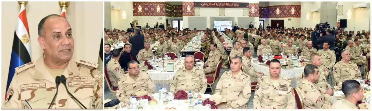 وزير الدفاع  يتفقد الجاهزية القتالية للمنطقة المركزية العسكرية ويشارك المقاتلين وجبة الإفطار - 1000261913