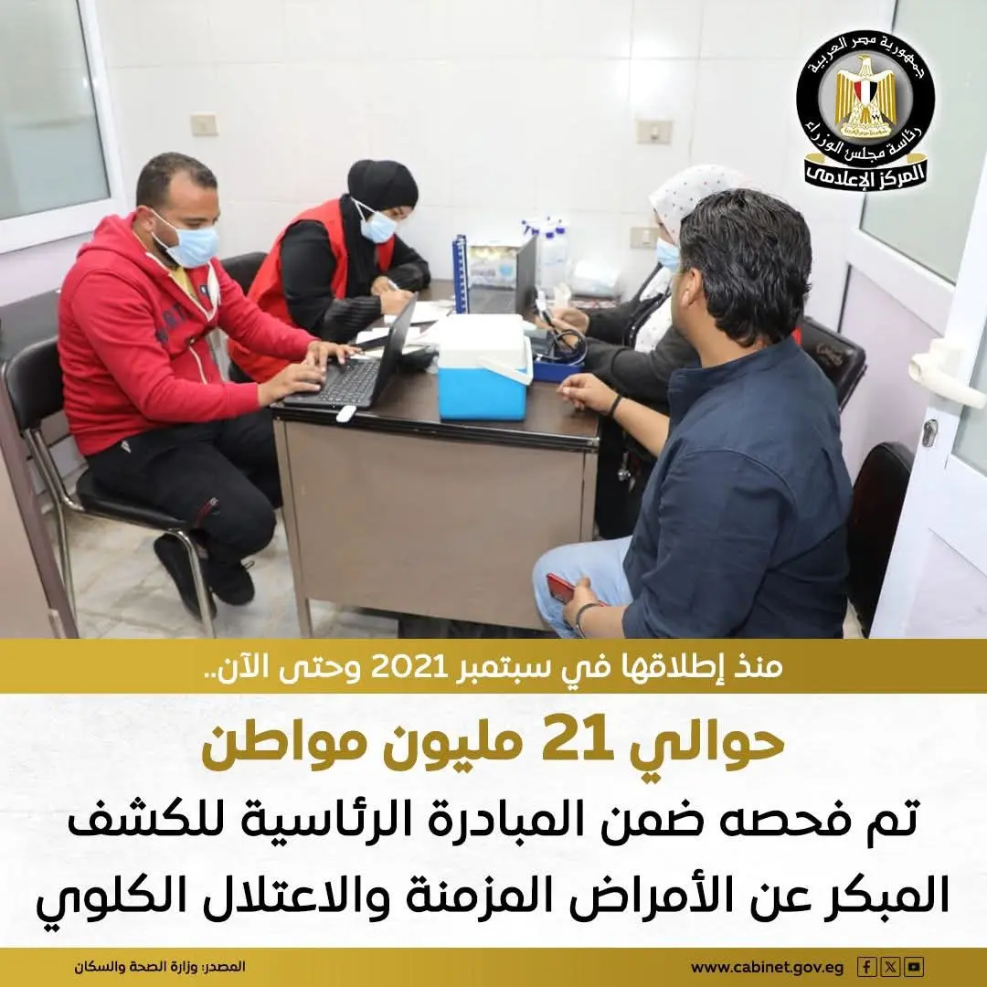 الصحة: فحص 21 مليون مواطن على مستوى الجمهورية ضد الاعتلال الكلوي
