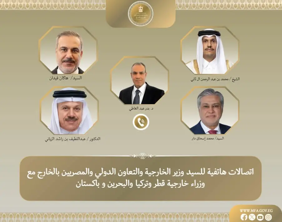 وزير الخارجية يبحث مع نظرائه في تركيا وباكستان وقطر والبحرين لتطورات الإقليمية