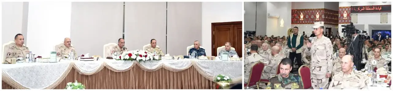 وزير الدفاع والإنتاج الحربى يتفقد الجاهزية القتالية للمنطقة المركزية العسكرية ويشارك المقاتلين وجبة الإفطار - 1000434196