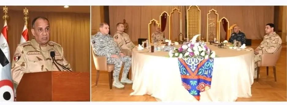 وزير الدفاع والإنتاج الحربى يلتقى مقاتلى القوات البحرية والمنطقة الشمالية العسكرية ويشاركهم تناول وجبة الإفطار - 1000439471