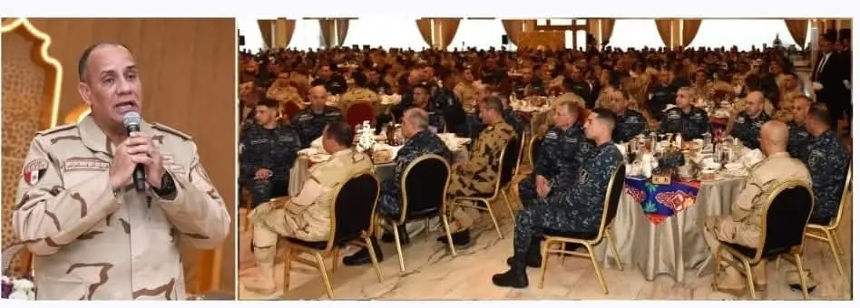 وزير الدفاع والإنتاج الحربى يلتقى مقاتلى القوات البحرية والمنطقة الشمالية العسكرية ويشاركهم تناول وجبة الإفطار - 1000439472