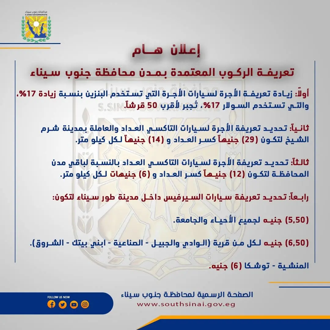 محافظ جنوب سيناء <a href=