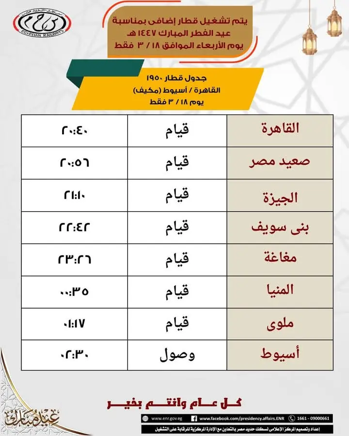 تشغيل عدد من القطارات الإضافية خلال أيام عطلة عيد الفطر.. اعرف المواعيد - 1000461333