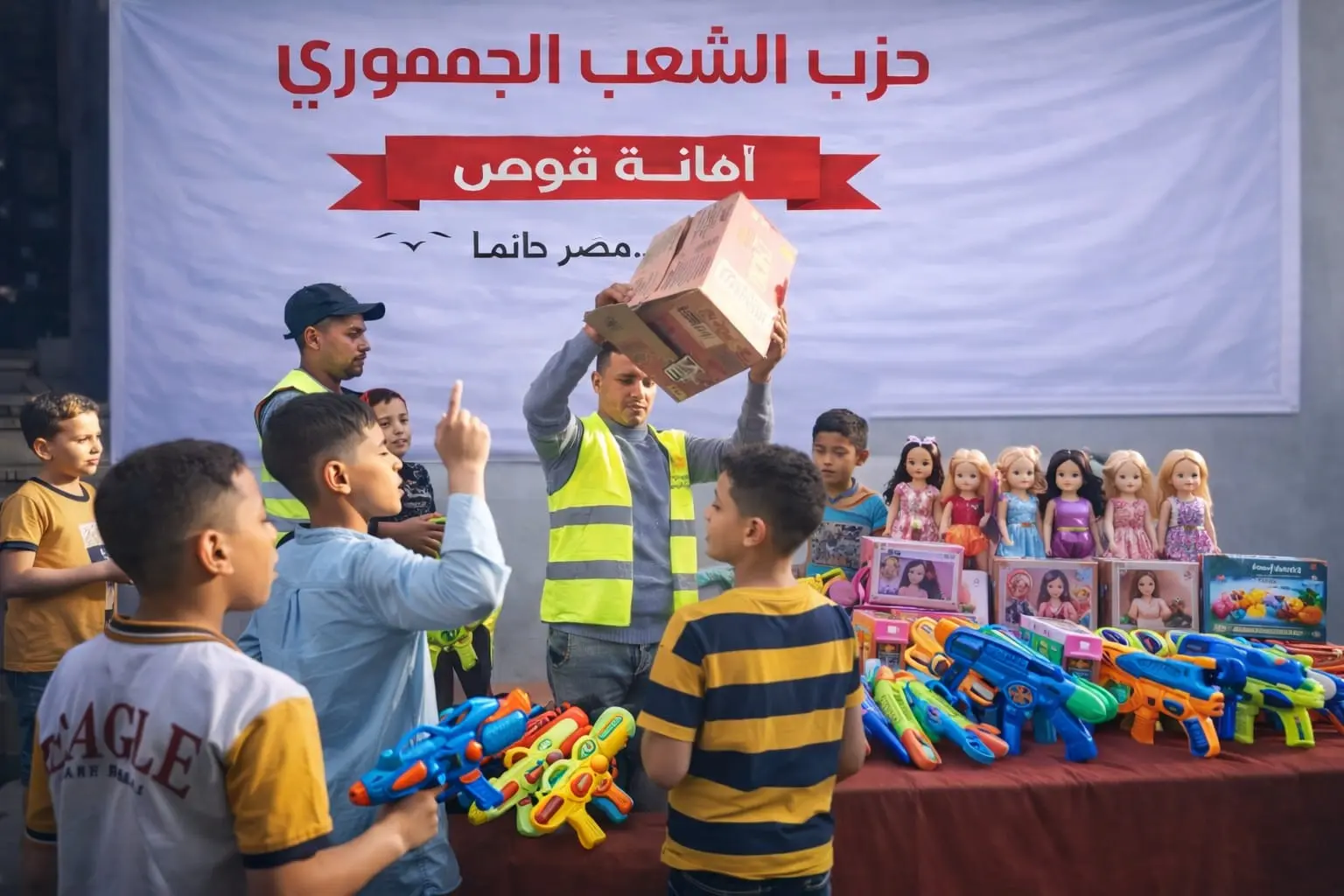 الشعب الجمهوري بقوص يوزع ألعابًا على الأطفال احتفالًا بعيد الفطر - 1000483870