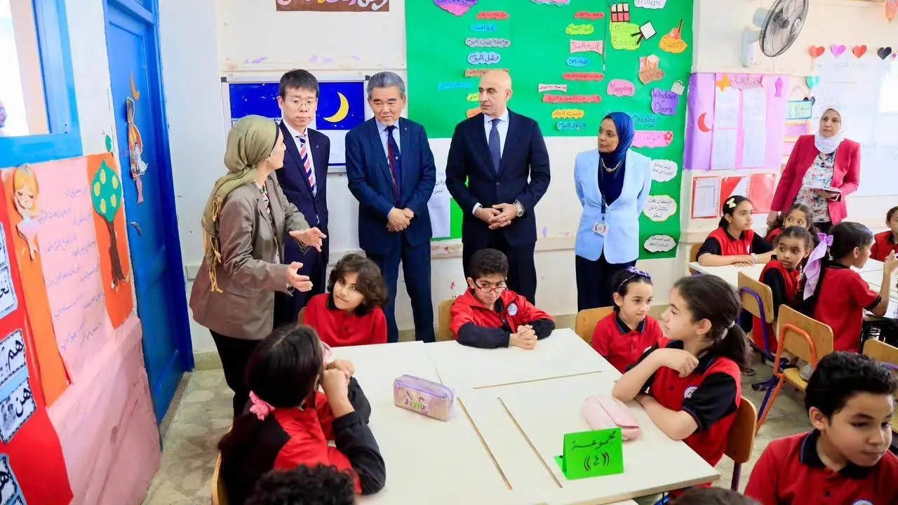 وزير التعليم ورئيس جامعة هيروشيما يتفقدان المدرسة المصرية اليابانية بالقاهرة الجديدة