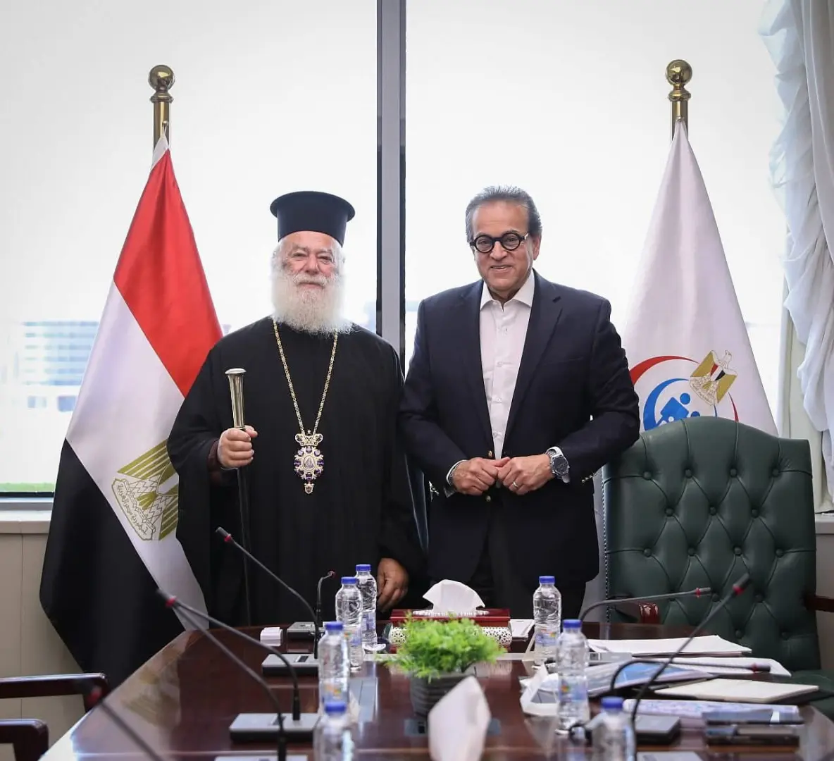 وزير الصحة يستقبل بابا الروم الأرثوذكس لبحث إنشاء مستشفى بالإسكندرية