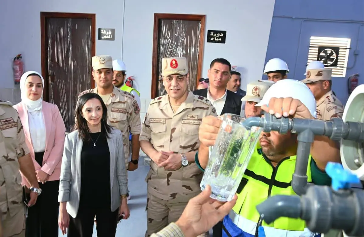 محافظ البحيرة وقائد المنطقة الشمالية يفتتحان محطة تحلية مياه الحمراء بوادي النطرون
