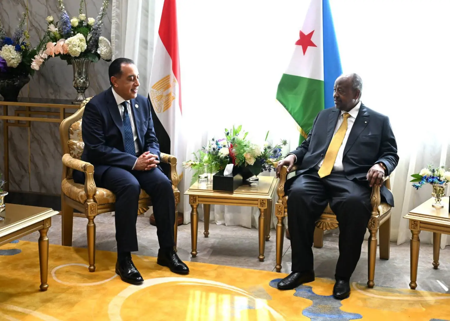 الرئيس الجيبوتي يستقبل الدكتور مصطفى مدبولي
