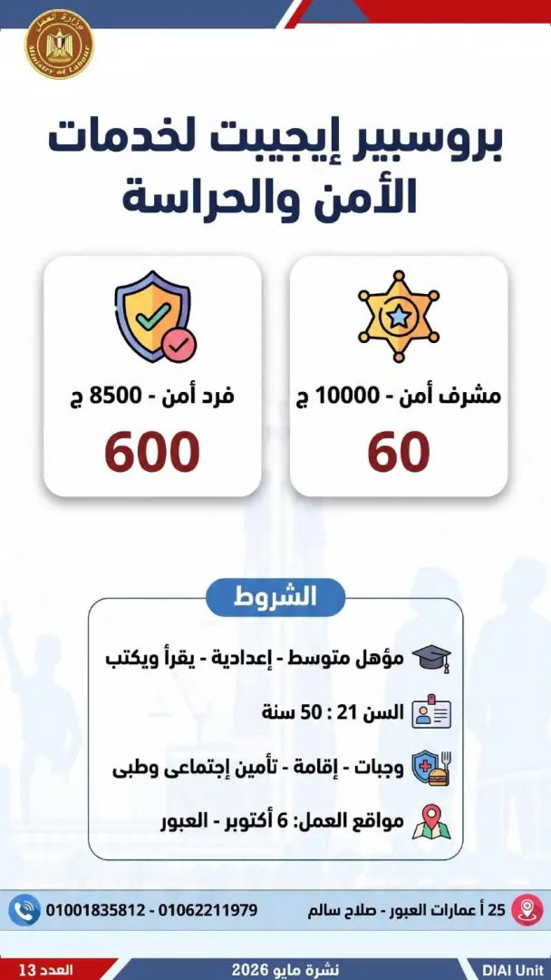 2554 فرصة عمل جديدة للشباب.. تعرف عليها - 1000611905