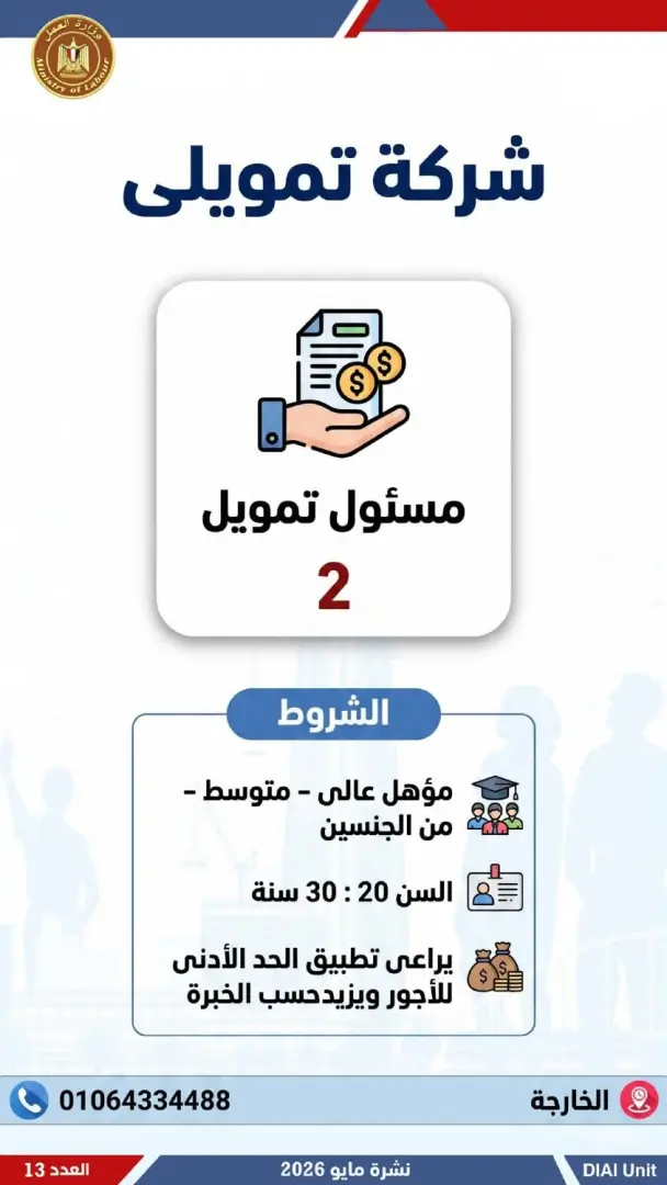 2554 فرصة عمل جديدة للشباب.. تعرف عليها - 1000611946