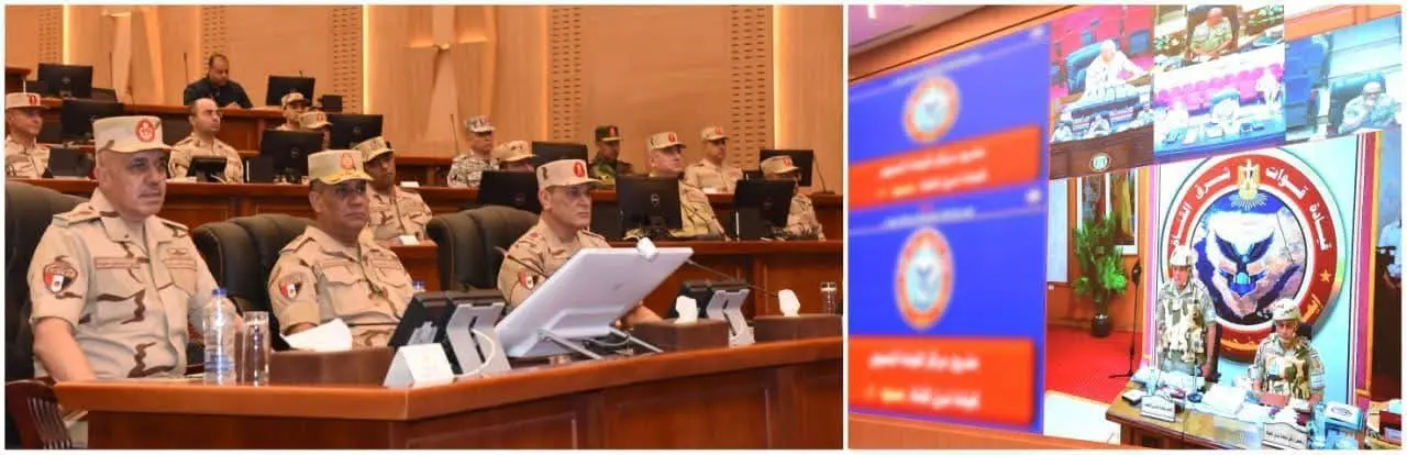 وزير الدفاع يشهد تنفيذ المرحلة الرئيسية لمشروع مراكز القيادة التعبوى "صمود-4" - 1000625260