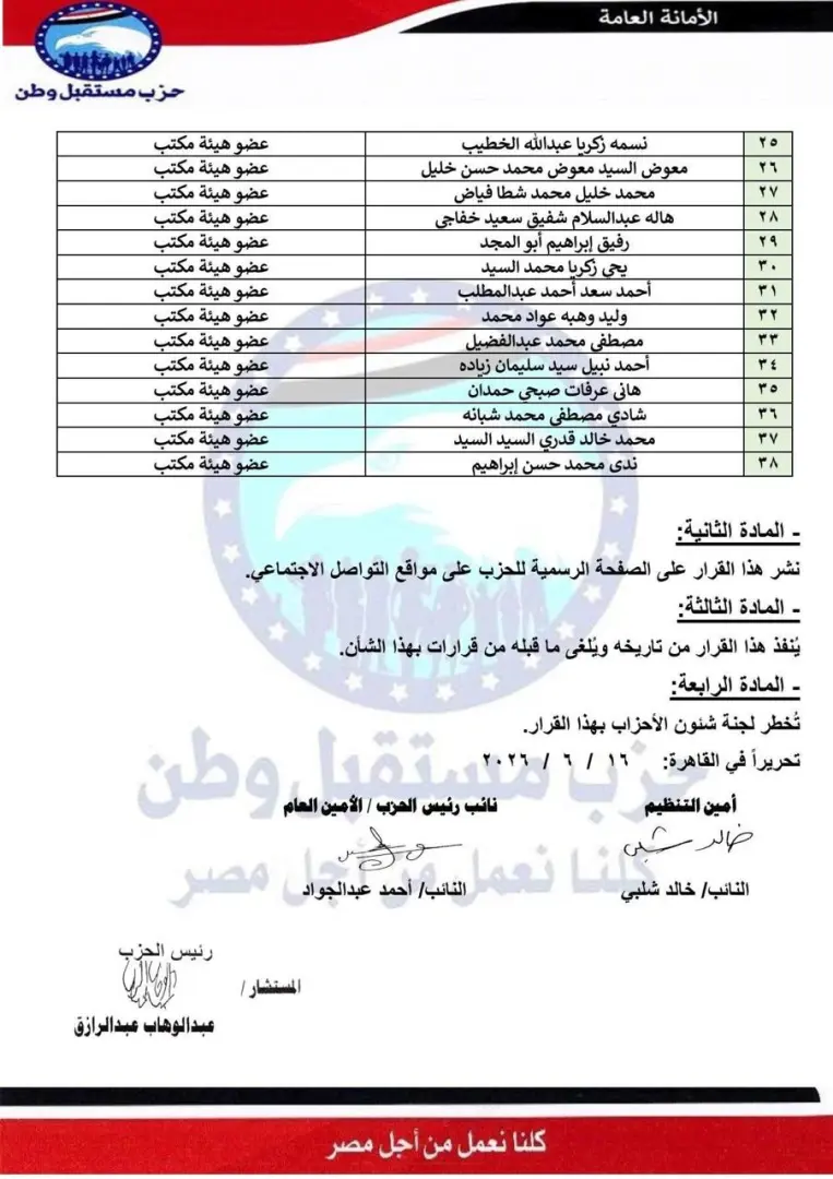 حزب مستقبل وطن