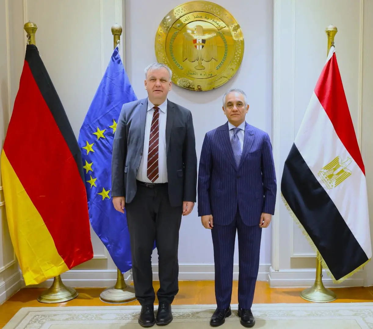 وزير العدل يبحث مع السفير الألماني تعزيز التعاون القضائي بين البلدين