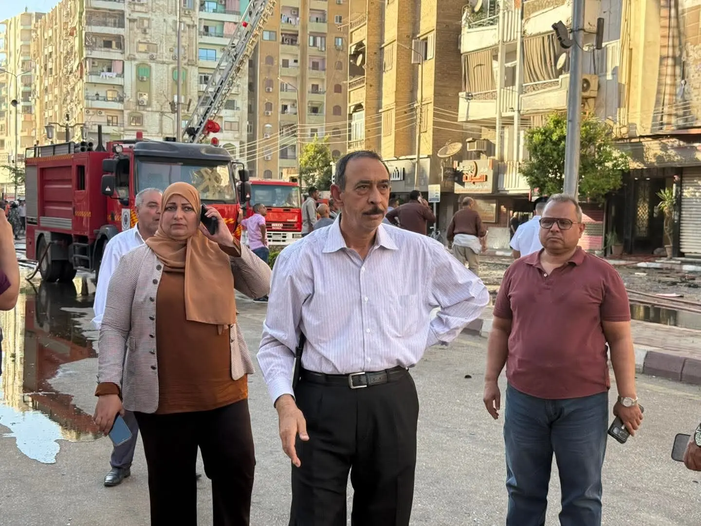 السيطرة على حريق برج معهد الاتصالات بسوهاج ونقل 6 مصابين للمستشفى