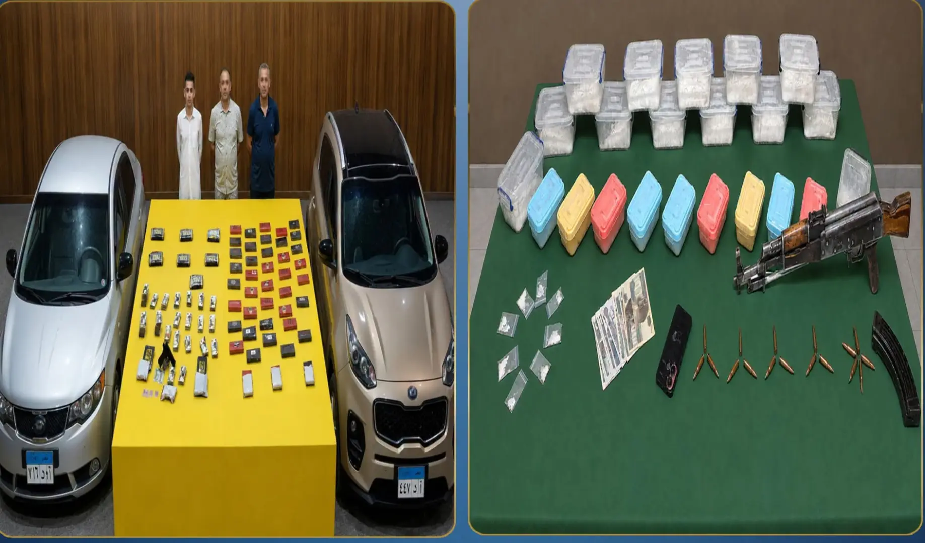 مصرع 6 عناصر جنائية شديدة الخطورة وضبط 2.5 طن مخدرات و56 سلاحًا في أسيوط وسوهاج وقنا