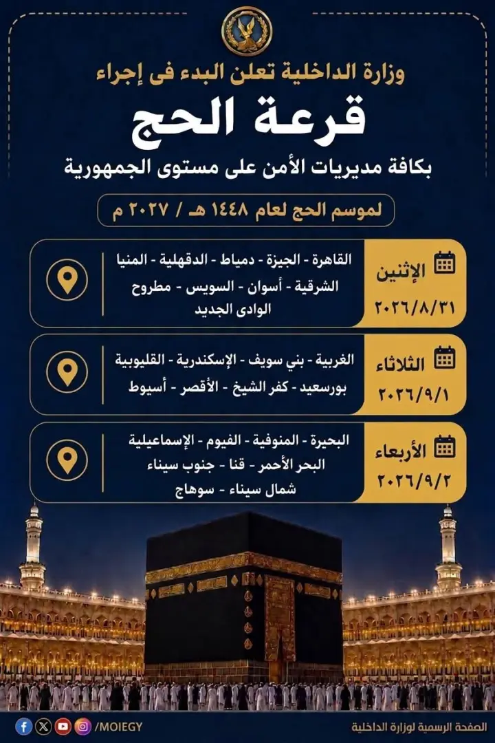 قرعة الحج 2027.. تعرف على مواعيد القرعة وطرق الاستعلام عن النتيجة