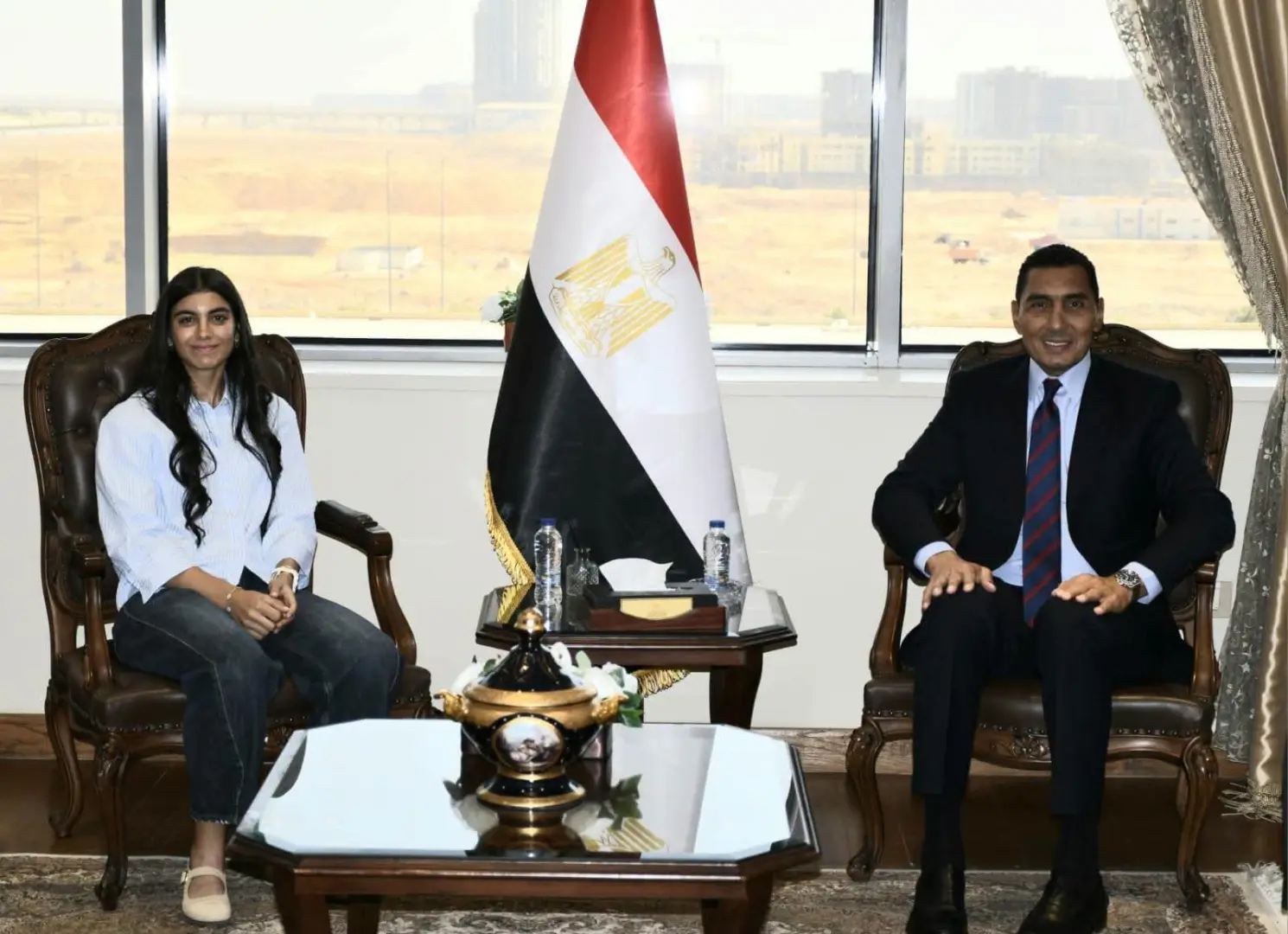 وزير الشباب والرياضة يكرم مصطفى عسل وأمينة عرفي بعد إنجاز قطر كلاسيك للاسكواش