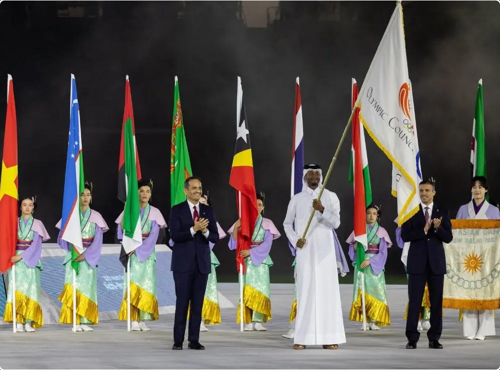 قطر تتسلم علم المجلس الأولمبي الآسيوي إيذانًا ببدء رحلتها نحو استضافة آسياد 2030