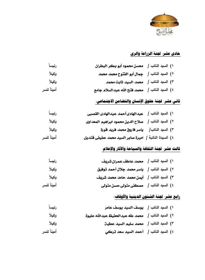 رسميا.. مجلس الشيوخ يعلن تشكيل هيئات مكاتب اللجان النوعية في دور الانعقاد الثاني - 1000927574
