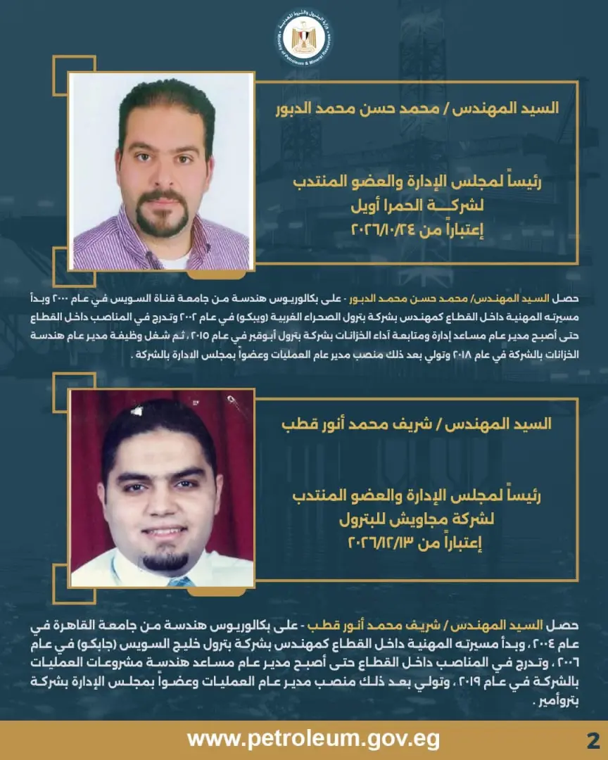 بالأسماء.. وزير البترول يصدر حركة تكليفات جديدة لقيادات شركات القطاع