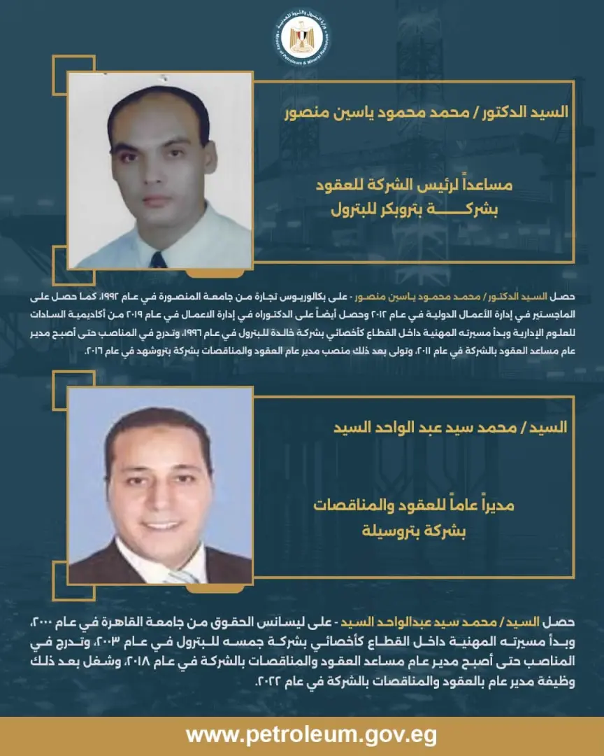 بالأسماء.. وزير البترول يصدر حركة تكليفات جديدة لقيادات شركات القطاع
