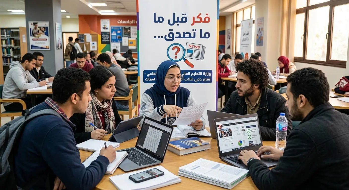 فكر قبل ما تصدق.. التعليم العالي تعزز وعي طلاب الجامعات