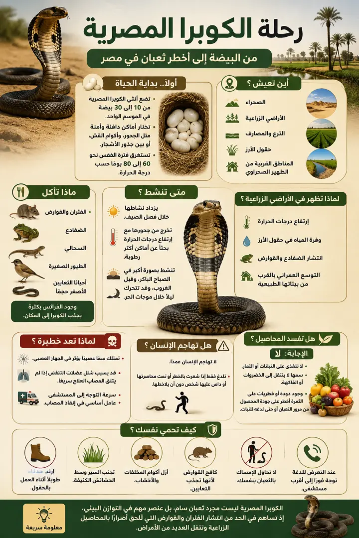 غزو الأفاعي.. كيف وصلت الكوبرا إلى حقول مصر؟ - 195629