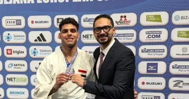 عمر الرملى يتوج بفضية كأس العالم للجودو