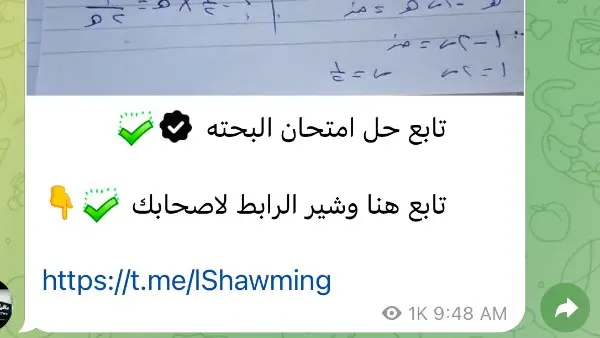 شاومينج يزعم تداول إجابات امتحان الرياضيات البحتة بعد نصف ساعة من بدء اللجان.. والتعليم تعقب
