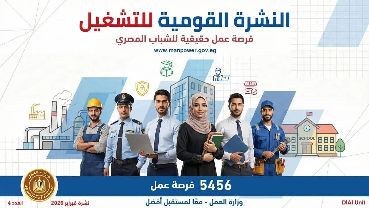 وزرة العمل تعلن عن توفير  5456 فرصة عمل جديدة بـ 14 محافظة