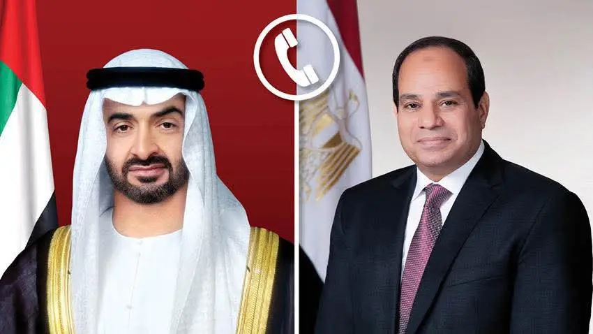 السيسي يؤكد تضامن مصر مع الإمارات خلال اتصال هاتفي مع محمد بن زايد عقب الاعتداءات الإيرانية