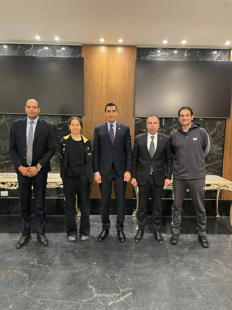 وزير الشباب والرياضة يستقبل هنا جودة بعد إنجازها التاريخي والتأهل لربع نهائي كأس العالم لتنس الطاولة - fb img 1775376904545