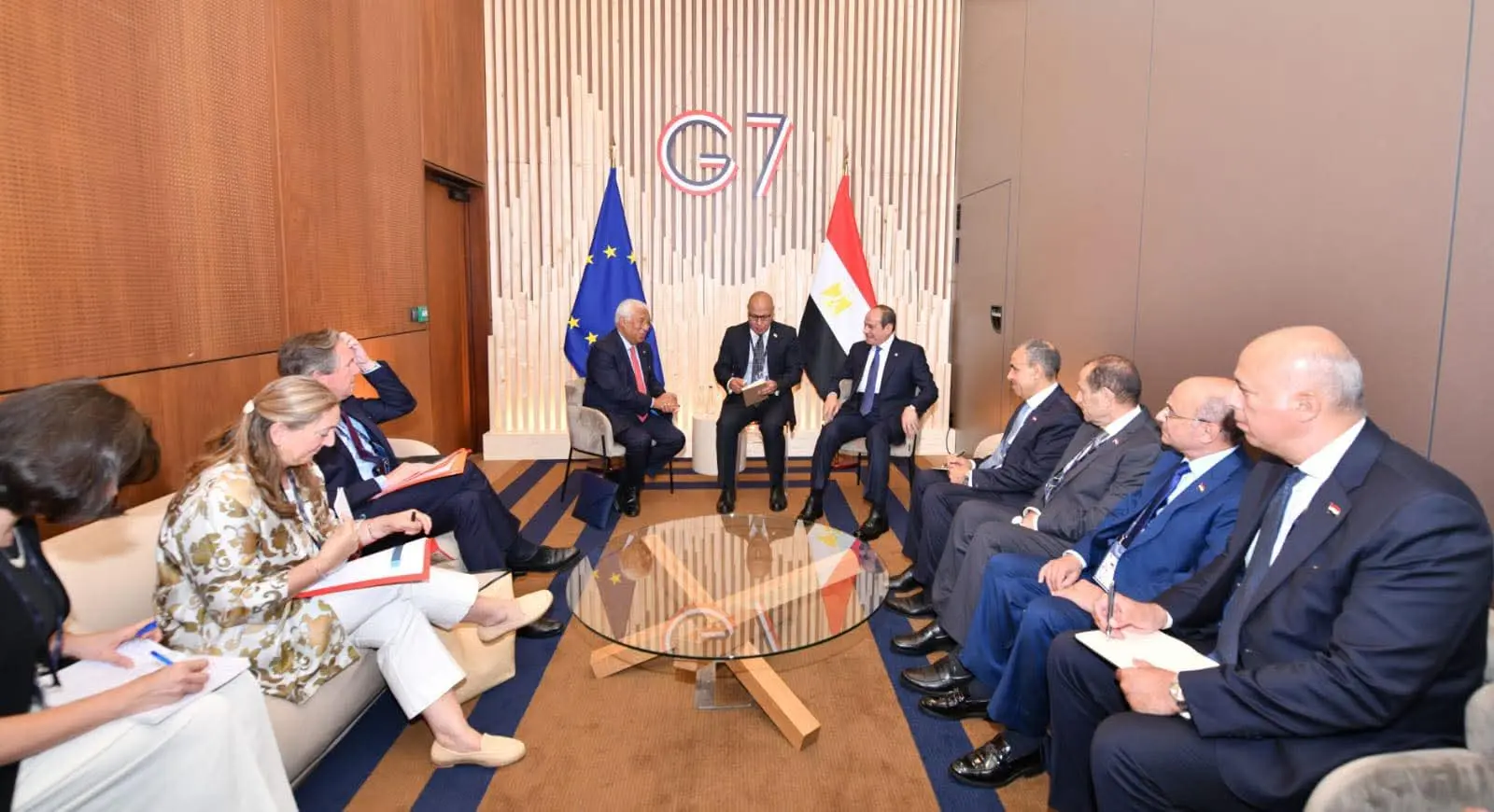 الرئيس السيسي يلتقي رئيس المجلس الأوروبي على هامش أعمال قمة مجموعة السبع