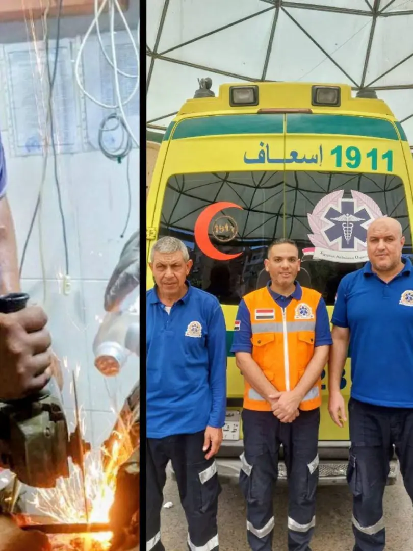 إنقاذ طفل بكفر الزيات بعد اختراق جسده بسيخي حديد داخل موقع تحت الإنشاء