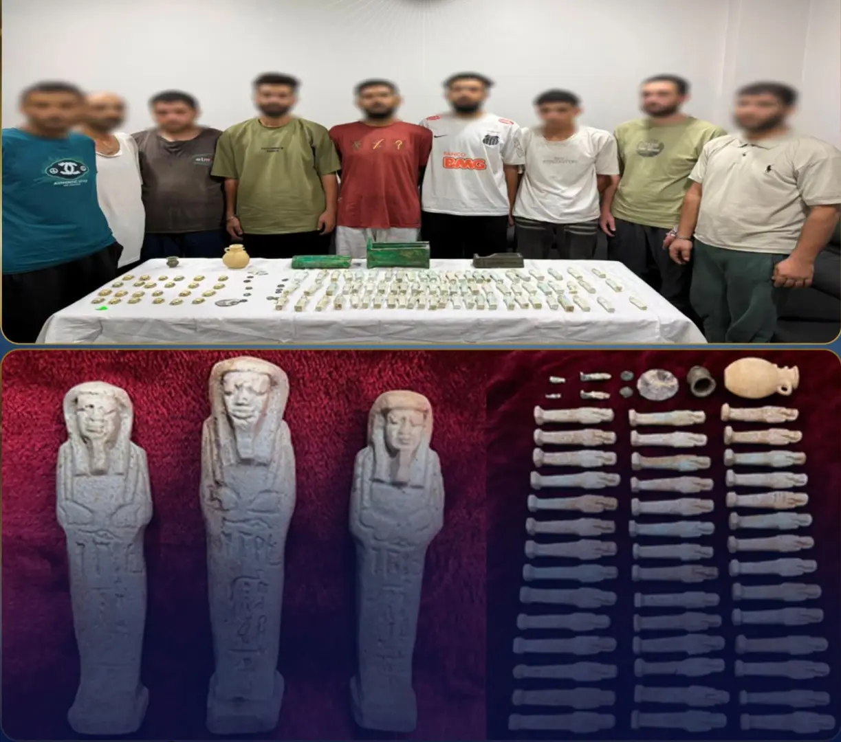 «118 قطعة أثرية» تكشف المستور.. سقوط تشكيل عصابي للتنقيب عن الآثار بالقليوبية