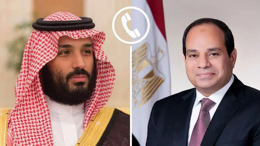 السيسي وبن سلمان يبحثان تعزيز العلاقات المصرية السعودية وخفض التصعيد الإقليمي