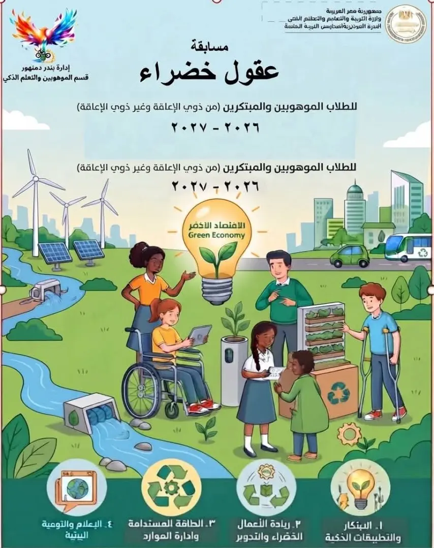 عقول خضراء 2026.. موهوبو دمنهور يحولون أفكارهم إلى حلول تنقذ البيئة