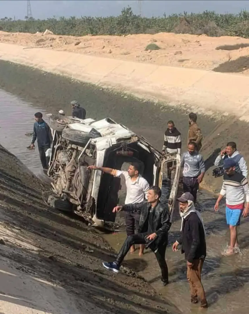 إصابة 9  أشخاص بحادث تصادم بين سيارتين بالبحيرة - img 20260219 wa0027