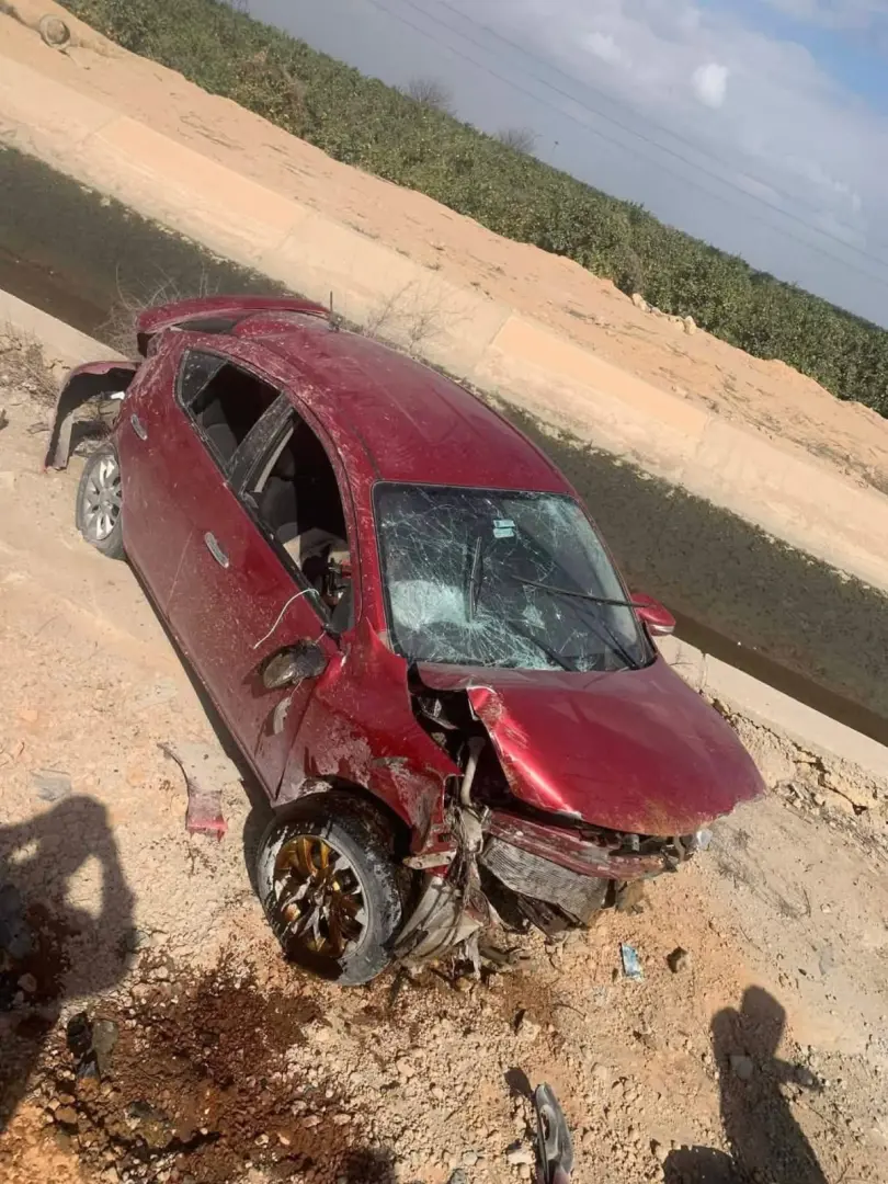 إصابة 9  أشخاص بحادث تصادم بين سيارتين بالبحيرة - img 20260219 wa0028