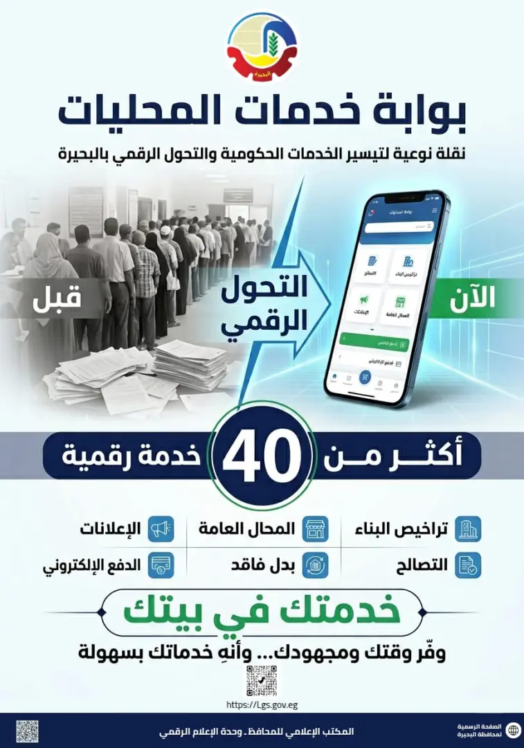 «بوابة خدمات المحليات».. نقلة نوعية لتيسير الخدمات الحكومية والتحول الرقمي بالبحيرة - img 20260406 wa0023