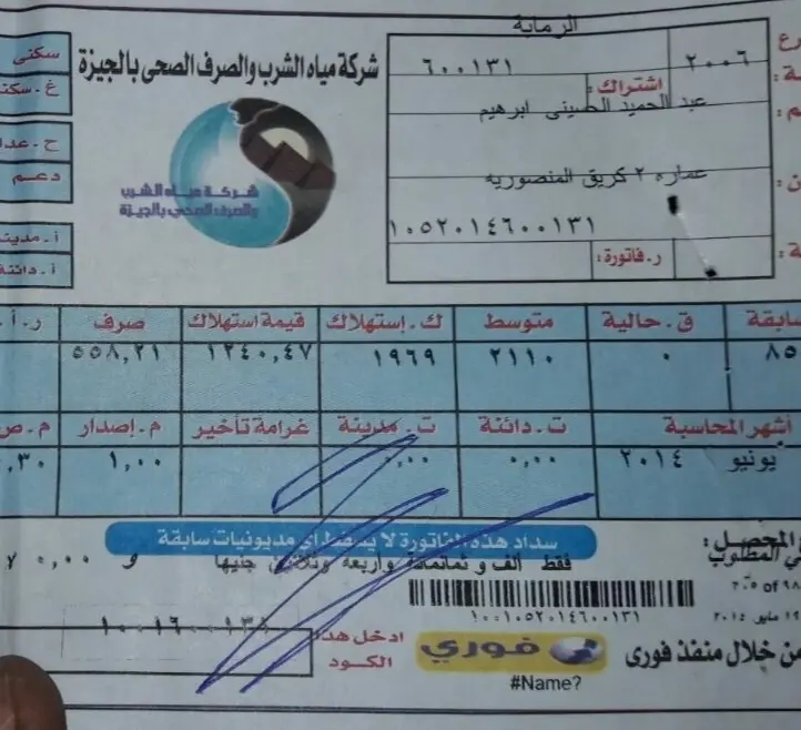 أسعار شرائح المياه في القاهرة والمحافظات