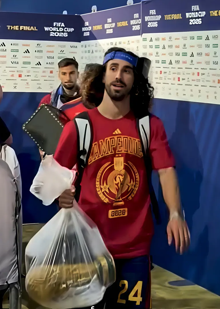 بدل الصندوق الفاخر.. كوكوريلا يفاجئ الجميع بحمل كأس العالم في كيس بلاستيكي
