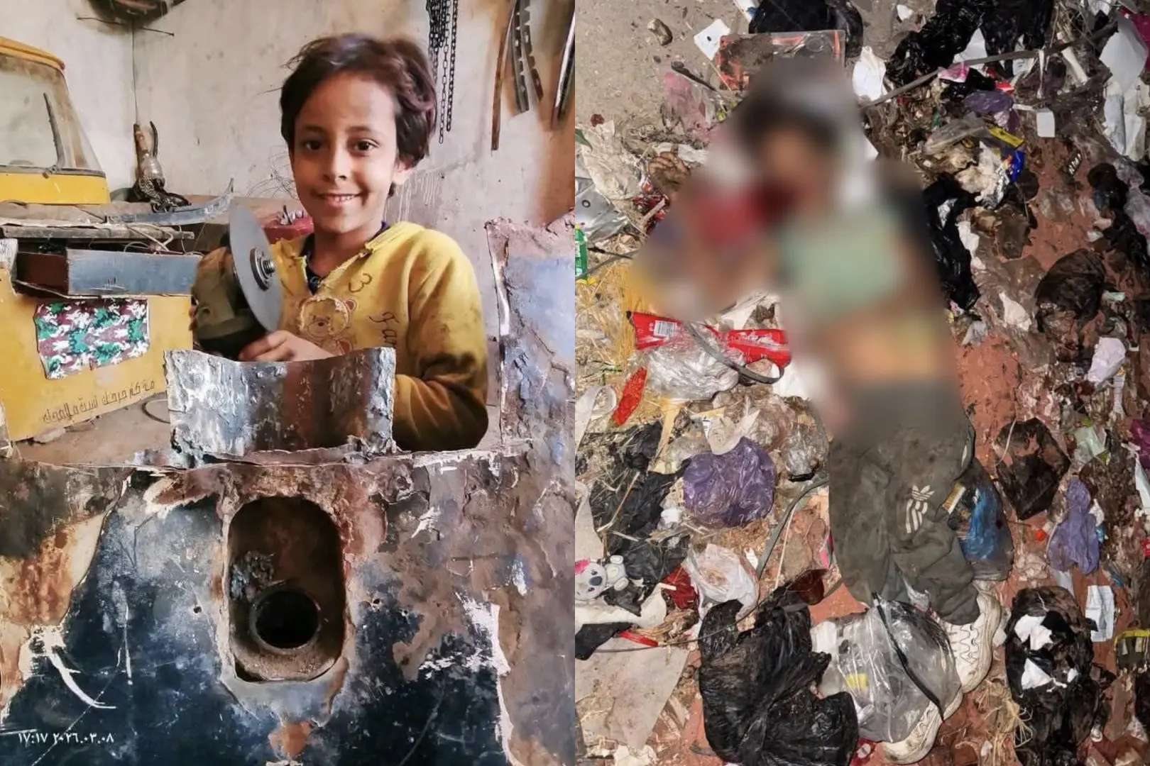 ملامح طفل أنهكها الشقاء.. أدهم ابن العاشرة ينتهي جثمانه بين القمامة بفاقوس