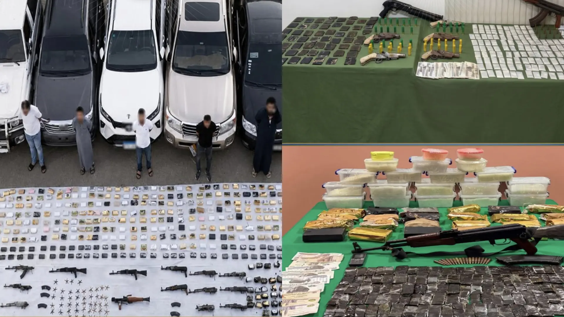 ضربة أمنية قوية في الشرقية وبني سويف.. مصرع 5 عناصر وضبط 800 كيلو مخدرات و95 سلاحًا