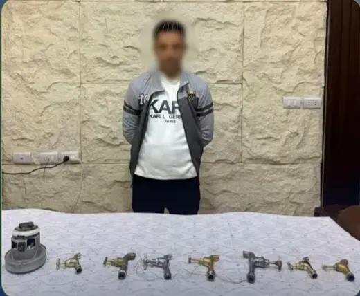 ضبط عاطل لسرقته صنابير وموتور مياه من أحد المساجد بالمنيا